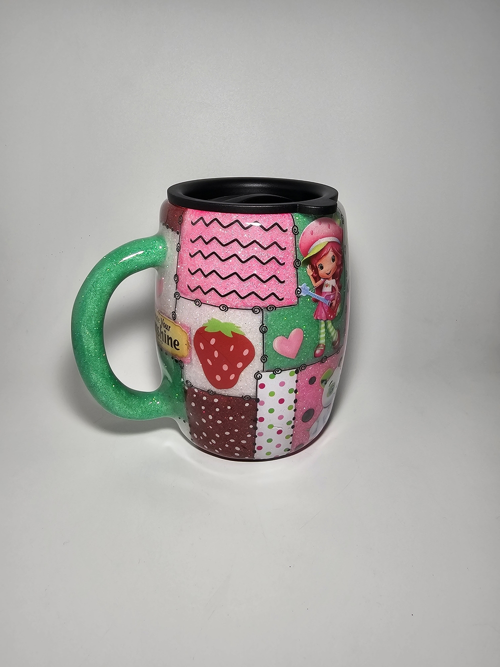 Strawberry Shortcake Patch Work 14oz Glitter Mug